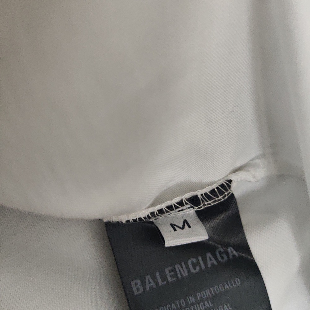 Balenciaga White T-Shirt with Black Graphic Logo - Picture 3 of 10